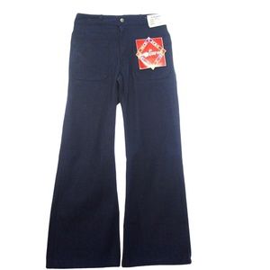 US Navy Navdungaree Bellbottom Wide Flare Sailor Pants Vintage Jeans 30 W 28L